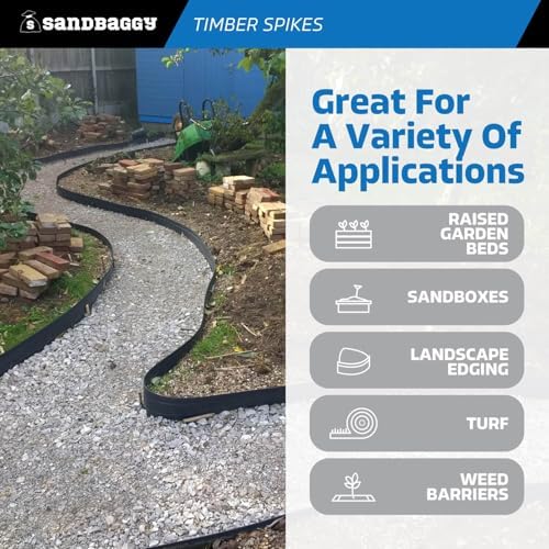 Sandbaggy 6" Spiral Landscape Timber Spikes - Galvanized Steel Nails - Landscaping Stakes, Artificial Turf Pins - 3 Gauge Steel (Metal, 300)