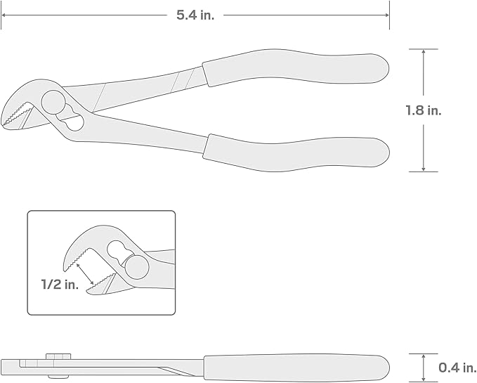 TEKTON 5 Inch Angle Nose Slip Joint Pliers | PGA16005