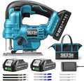 SEESII Jig Saw, Cordless Jigsaw Tool with 2×2.0Ah Batteries and Charger