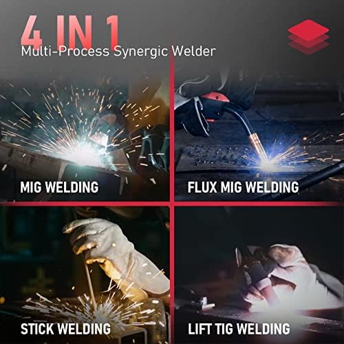 YESWELDER YWM-160 MIG Welder with Helmet, Flux Core/MIG/Lift TIG/Stick