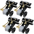Rack Straps with J-Hook (4PK),1.5" x7.5' Ladder Rack Ratchet Straps, 2" Round Tube Mount, Perfect Ladder Rack Tie-Downs for Trailer Cargo Control