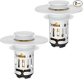 Hibbent 2 Pack 3 in 1 Bathroom Sink Drain Strainer, Universal Pop Up Stopper with Removable Stainless Steel Filter Basket Hair Catcher, Sink Plug for 1.1''~2.36'' Basin, Brass Bullet Core, White