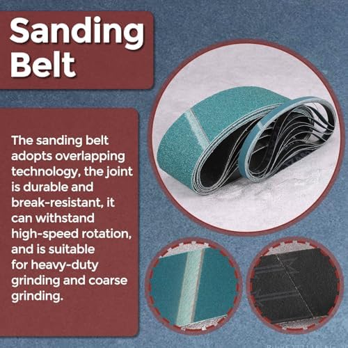 12 Pcs Sanding Belts, 4 x 24 Inch 40/60/80/120 Grit