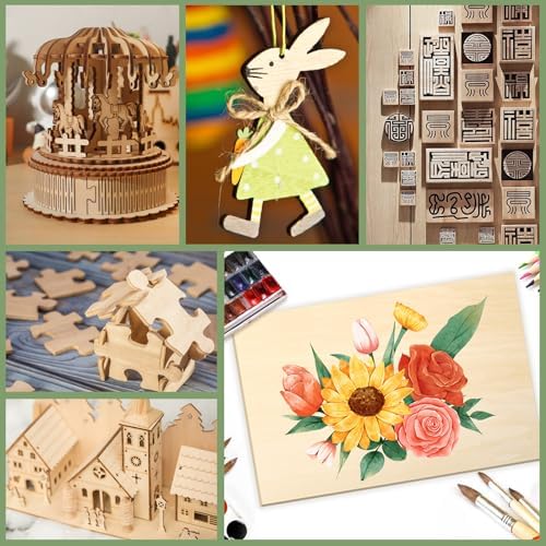 18 Pack Basswood Sheets12x18x1/8 Inch, Unfinished Wood for Crafts, 3mm Basswood for Laser Cutting & Engraving, Wood Burining,Architectural Models, Wood Board for Painting.