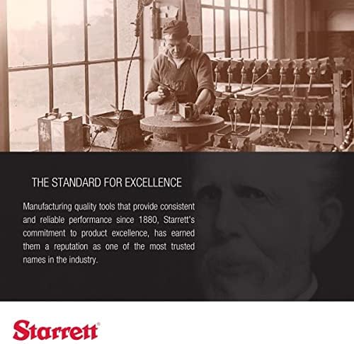 Starrett Steel Center Punch with Round Shank and Knurled Finger Grip - Hardened and Tempered, 5" Length, 1/4" Diameter Tapered - 117E
