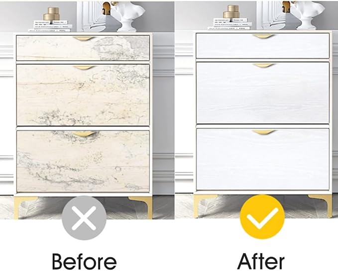 Arthome Peel and Stick Wallpaper - White Wood Contact Paper - White Wallpaper - Self-Adhesive, Removable and Waterproof for Cabinet, Countertop (17"x78.7")