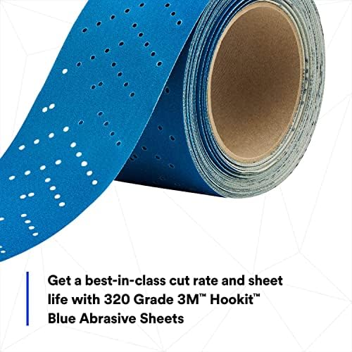 3M Hookit Blue Abrasive Sheet Roll, 36195, 320, 2.75 in x 13 yd
