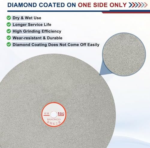 10 Inch x 1/2" Arbor Diamond Flat Lap Disc, 100 Grit