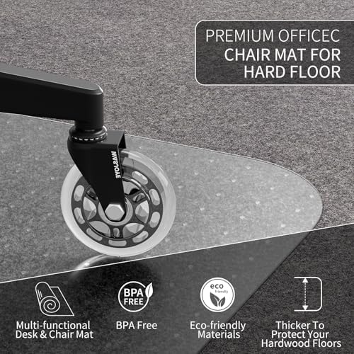 WASJOYE Office Chair Mat for Carpet, 48 Inch PVC Clear Round Carpet
