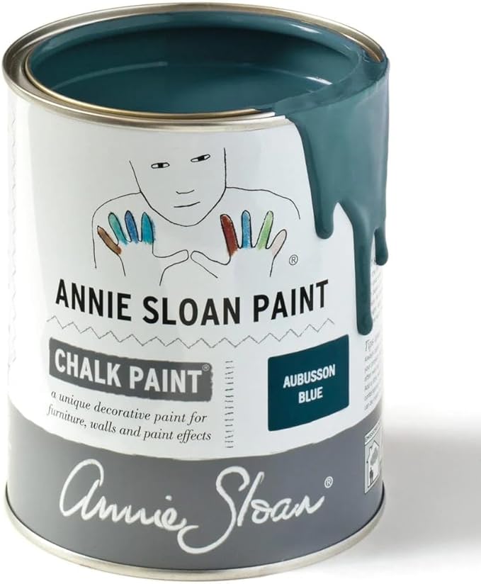 Annie Sloan Chalk Paint® (Aubusson Blue, 120 ml/4.06 Fl Oz) a unique decorative paint for furniture, cabinets and home décor with no sanding or priming