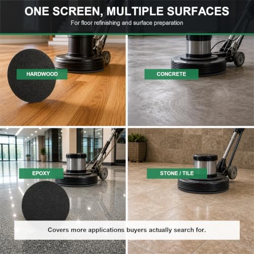 17 Inch Sanding Screen Discs, 120 Grit for Finish Prep, 10 Pack