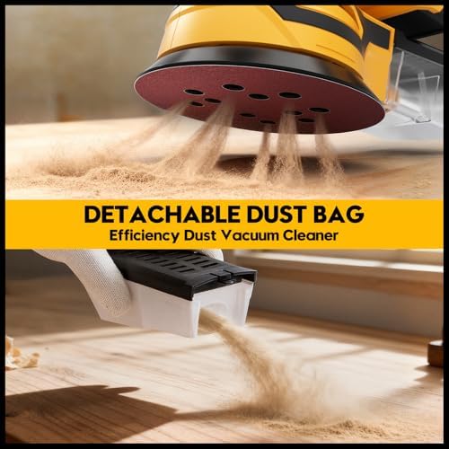 Cordless Orbital Sander for Dewalt 20V Battery, Yellow