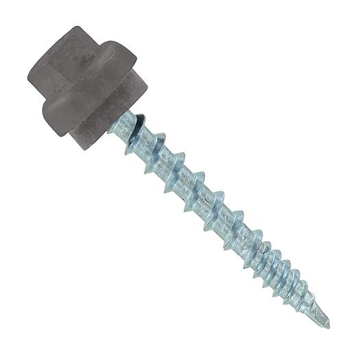 Fasteners Plus ST Fastening ZXL Woodbinder Metal-to-Wood #10 x 1-1/2" Ash Gray Screws with EPDM Rubber Washer, 250-Count - Designed for Metal Roofing and Siding Panels