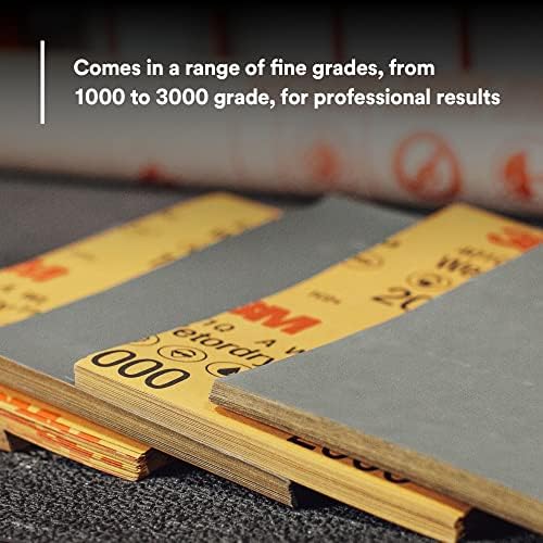 3M Wetordry Abrasive Sheet, 401Q, 02021, 1000+ Grade, 5 1/2 in x 9 in