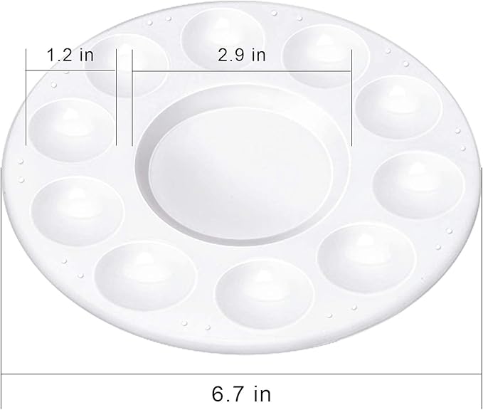 8pcs Paint Tray Palettes, Plastic White Palettes for Kids & Students,Paint Tray for Art Class,Craft DIY or Have a Birthday Painting Party