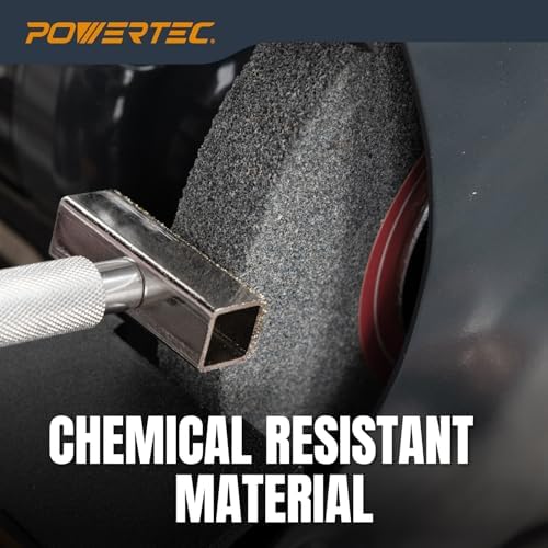 POWERTEC Bench Grinder Wheel 6 Inch 60 Grit, Aluminum Oxide Grinding Wheel for Bench Pedestal Grinder, 3/4" Thick 1/2" Arbor, Sharpening & Shaping Drill Bits, Blade, and Chisel 2PK (15515-P2)