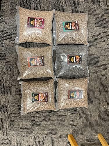 Lumber Jack BBQ 6 x 7 Pound Bag Variety BBQ Pellet Pack - 100 Percent Oak, Hickory, MapleHickoryCherry, OakHickoryCherry, Mesquite Blend, and Charblend