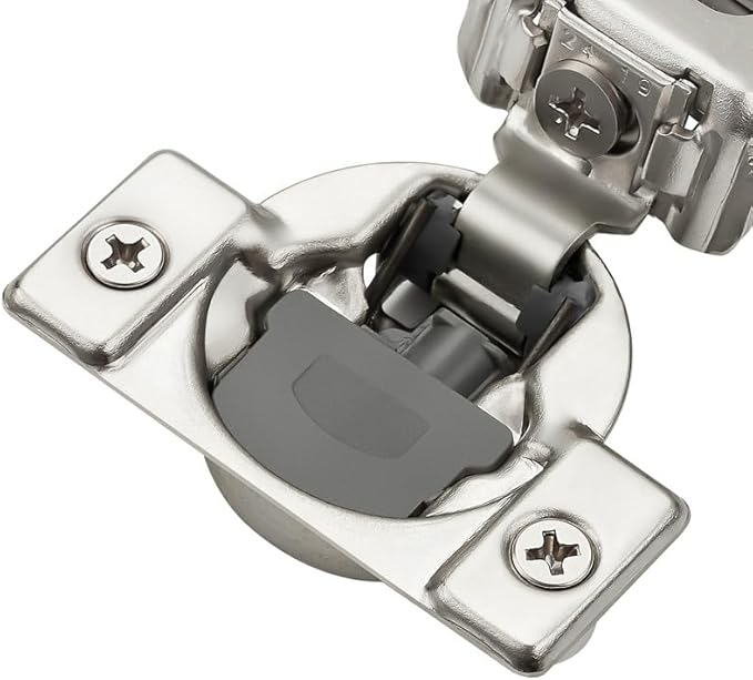 30 Pack 15 Pairs 1 Inch Overlay Soft Close Hinges for Kitchen Cabinet - Satin Nickel Hidden Concealed Hinge - Stainless Steel Self Closing