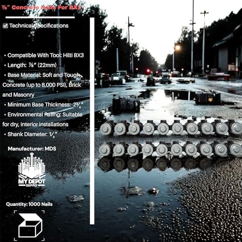 BX3 ⅞″ Concrete Nails For Hilti BX3-1,000 X-P B3 MX CONCRETE NAILS Compatible