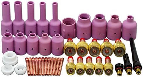 RIVERWELD TIG Gas Lens Collet Body Ceramic Cup 45V 10N 54N 57N kit 43pcs