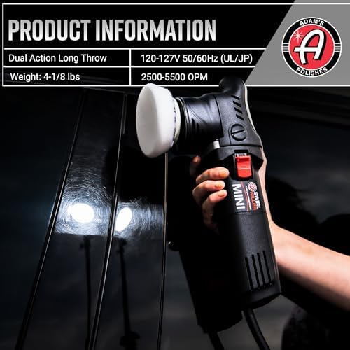 Adam's Polishes Swirl Killer 12mm Polisher - Orbital Polishing Paint Correcting Buffer Tool - Car Scratch Remover - Use Post Car Wash Clay Bar & Pre Wax or Ceramic Coating