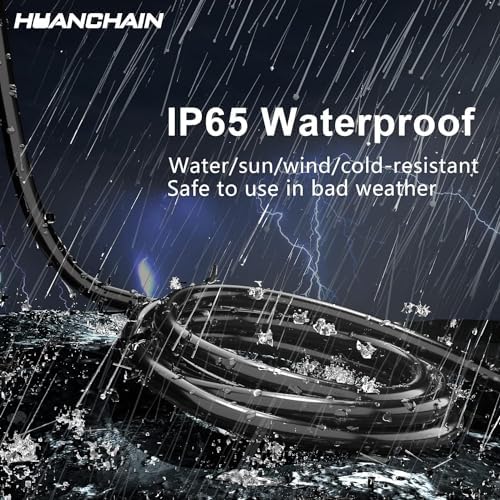 HUANCHAIN Indoor Outdoor Black Extension Cord 25 ft 2 Pack Waterproof, 16/3 Gauge Flexible Cold-Resistant Appliance Cable Outside, 13A 1625W 16AWG SJTW, 3 Prong Electric Cord, ETL