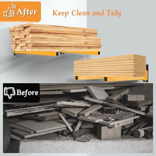 Lumber Storage Rack, Separate & Adjustable & Space-saving Wall 6 PACK