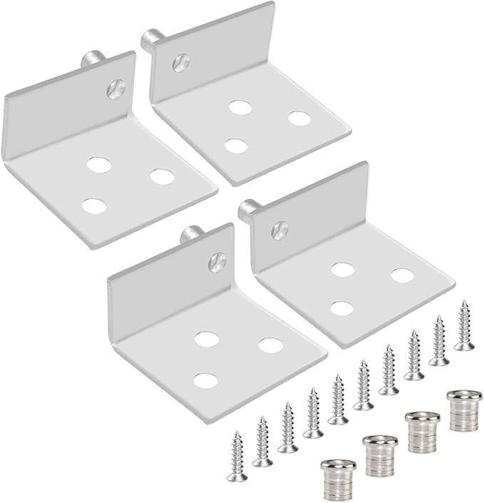 Aifeier ET 2 Sets Pivot Hinges Stainless Steel Silver Heavy Duty Concealed Shaft Door Hinges with Bushing for Wood Doors, Drawers, Furniture Cabinets, Wardrobe, Showcase, etc