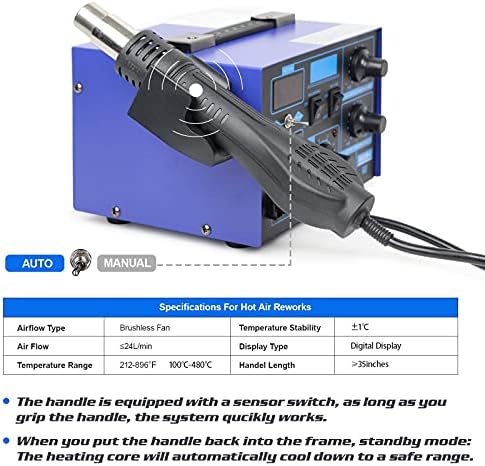 BACOENG 2in1 862d+ SMD Soldering Iron Hot Air Soldering Station W/Various Accessories(Improved Version of 852 and 862)