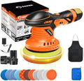 Saker Cordless Buffer Polisher, 6 Inch Fast Charging Portable Car Polishing Kit with 2PCS 12V 2000mAh Batteries, Polisher for Car Detailing Polishing Waxing