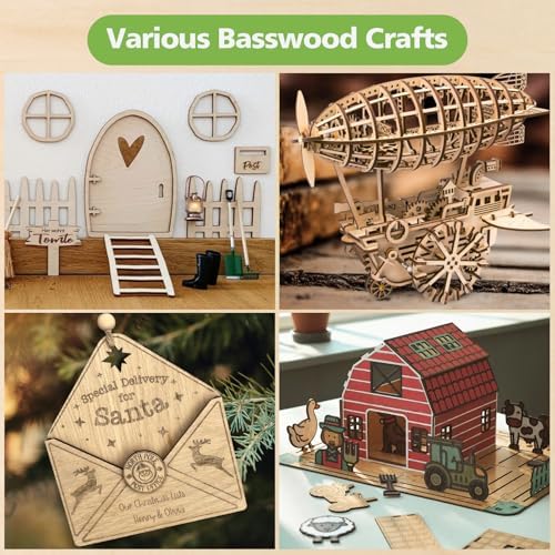 18PCS Basswood Sheets 12 x 24 x 1/8" Plywood Sheets, 3mm Basswood for Laser Cutting and Engraving, 1/8 Laser Cutter Wood Sheet Laser Engraving Blank for Wood Burning and Architectural Models