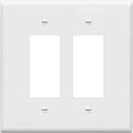 ENERLITES Double Decorator Switch Cover, Two Outlet Wall Plate, Oversized 2-Gang 5.50" x 5.50", Unbreakable Polycarbonate Thermoplastic, UL Listed, 8832O-W, White