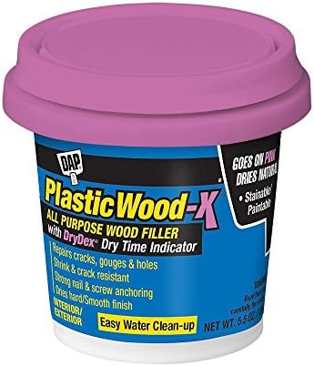Dap 00540 24 Pack 5.5 oz. Plastic Wood-X Stainable Wood Filler with DryDex Dry Time Indicator, Natural
