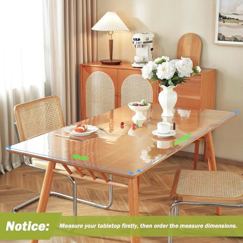 OstepDecor 36 x 66 in Clear Table Protector 1.5mm Thick Plastic Table Cover