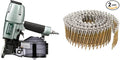 Bundle of Metabo HPT Coil Siding Nailer, (NV65AH2) + Metabo HPT Siding Nails | 2-Inch x .092 | 15 Degree | Full Round Head | Ring Shank | Wire Coil | Hot Dipped Galvanized | 3,600 Count | 13365HHPT