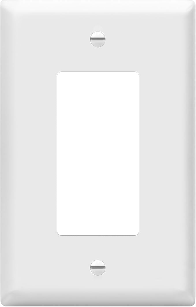 ENERLITES Decorator Light Switch or Receptacle Outlet Wall Plate, Gloss Finish, Mid-Size 1-Gang 4.88" x 3.11", Polycarbonate Thermoplastic, UL Listed, 8831M-W, White