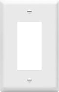 ENERLITES Decorator Light Switch or Receptacle Outlet Wall Plate, Gloss Finish, Mid-Size 1-Gang 4.88" x 3.11", Polycarbonate Thermoplastic, UL Listed, 8831M-W, White