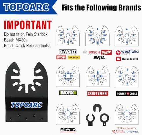 TOPOARC Oscillating Tool Blades Kits, 28PCS Titanium Multitool Blades