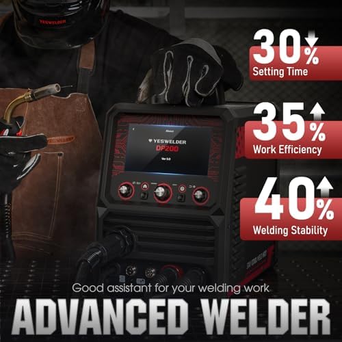 YESWELDER DP200 Multifunctional 8-In-1 MIG Welder, Dual Pulsed LCD Screen 120V/240V