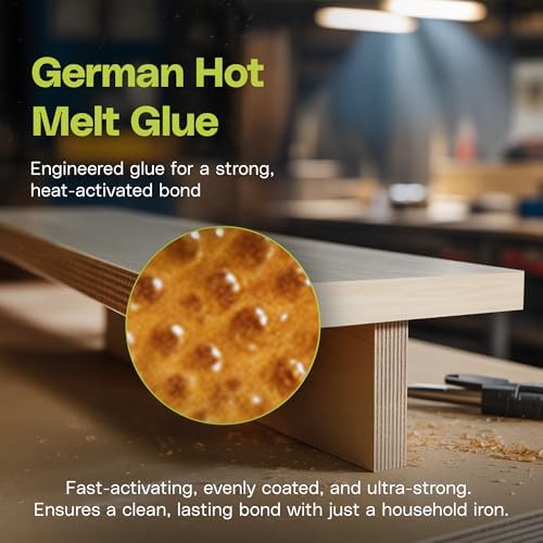 Edge Supply Birch Pre-Finished 5/8 in x 250 ft Roll with a Clear Lacquer UV Finish – Pre-Glued Iron On Real Wood Veneer Edging – Edge Banding Tape with Hot Melt Adhesive, Ideal for Furniture & DIY.