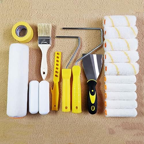 Paint Roller Set, 9 Inch Paint Roller Frame, Paint Roller Set for Walls, Including 9'' and 4'' Paint Rollers, Masking Tape, Paint Brush for Room Home Office