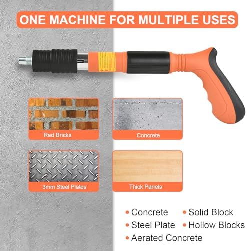 Concrete Nail Gun Kit with 110pcs Nails & Case, 5 Speed Adjustable