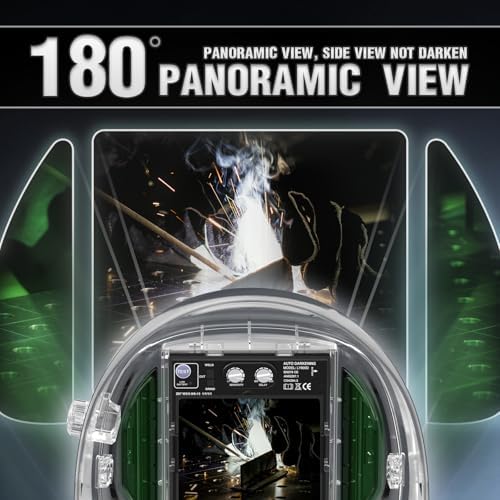 YESWELDER Auto Darkening Welding Helmet with LED, 180° View, LYG-Q800D-FS