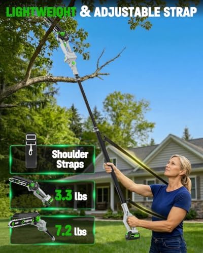 CEEPUY 2-in-1 Brushless Electric Pole Saws for Tree Trimming,8 Inch Cordless Mini Chainsaw with Extension Pole and 2 x 4000mAh Batteries, Pole Chain Saw Gift for Men Dad Husband Fathers Gardener 2026