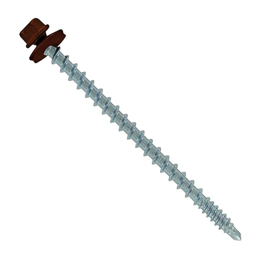 Fasteners Plus ST Fastening #10 x 3 Kwikseal Woodbinder Metal Roofing Screws Metal-to-Wood Brown (Pack of 250)