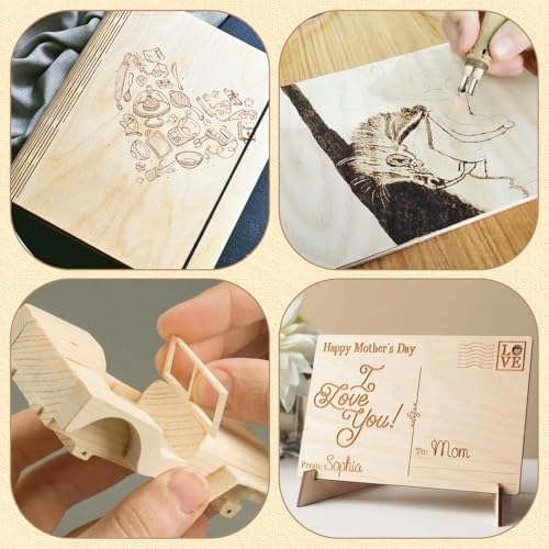 MIVIDE 40 Pack Basswood Sheets, 8"x12" Craft Plywood Sheets, 2mm Basswood for Laser Cutting, Plywood Board Unfinished Wood for Crafts DIY Ornaments and Models Engraving Drawing