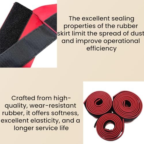 Rubber Dust Skirt Compatible with Husqvarna PG 820 Floor Grinder, Reduces Dust Spread and Boosts Efficiency