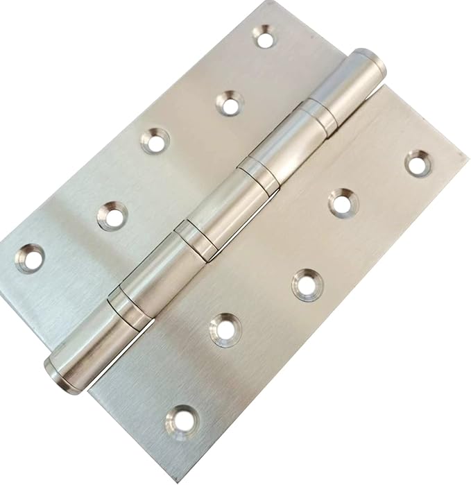 2 Pcs 5" Stainless Steel Ball Bearing Door Hinges with Square Corner for Heavy Duty Wood Door,Silver 1/8 Inch Thickness