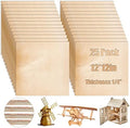Juexica 25 Pcs 6 mm Baltic Birch Plywood 1/4 x 12 x 12 Inch