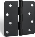goldenwarm Door Hinges Interior & Exterior Door Hinge 3Pack 4 Inch Black Door Hinges Rounded Hinge Black Matte 4" X 4" with 1/4'' Radius Corners